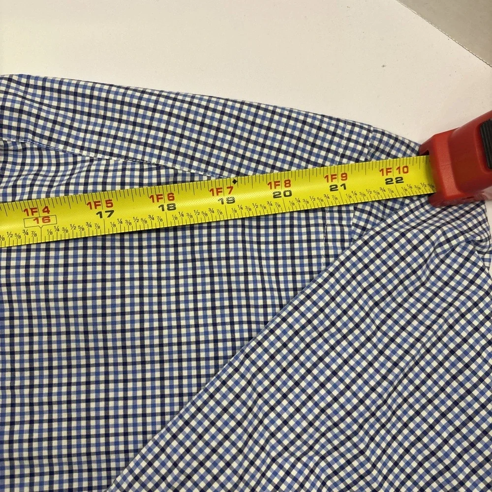 Polo Ralph Lauren Shirt Mens 2XB Blue Check‎ Classic Fit Button Down Pony